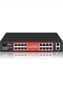 Steamemo Cloud Managed Gigabit POE Switch 16 Port Network + 2GE Uplink 1SFP - Photo 1/11