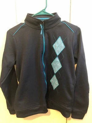 Chaqueta Liz Golf Cremallera Completa Mujer Pequeña Atlética Azul Argyle Manga Larga Foto 1 de 4
