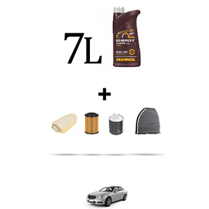 HOFFCAR Inspektionskit 4 FILTER und 7L ÖL für MERCEDES E-KLASSE (W212) 200CDI 100 - Bild 1 von 6