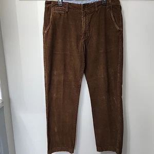 Pantalones de pana J Crew vintage con cordón para hombre calce recto 36x32 marrón retro clásico - Imagen 1 de 14