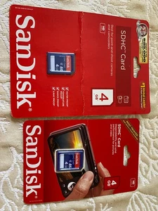 Sandisk SDHC cards 4gb - 2 Count - Picture 1 of 2