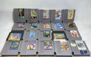Nintendo NES Games -Lot of 20 - Super Mario 1-3 The Simpsons Tetris Techmo Bowl - Picture 1 of 7