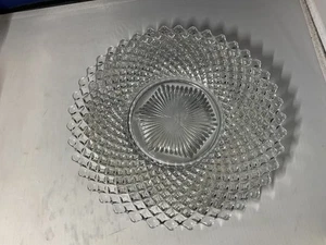 Vintage Clear Glass Serving Plate 10" Diamond Pattern Classic Glass Platter - Picture 1 of 6