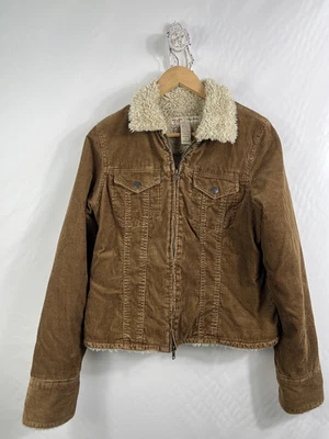 Chaqueta de Camionero ABERCROMBIE & FITCH Sherpa Trim Aislada Pana L Y2K Foto 1 de 4