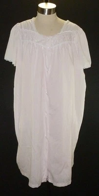 Adonna Nightgown Robe Set Cotton Blend Lace Neckline Womens Size XL Light Pink - Image 1 of 4