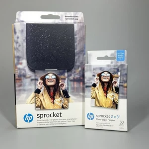 HP Sprocket 2x3" Instant Photo Printer + 50 Sheets Premium Zink Paper Bundle New - Picture 1 of 7