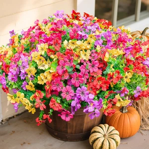 Artificial Fake Plants Flowers for Outdoor outside Spring Summer Decoration, 12  - Picture 1 of 12