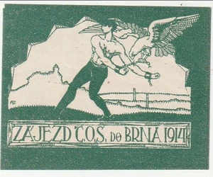 Czechoslovakia - C.O.S. Trip to Brno label 1914(M)(Gi) - Picture 1 of 1