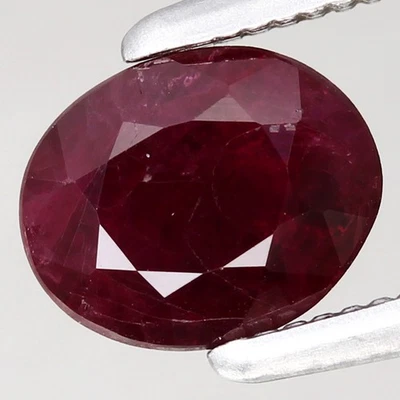 0.71ct Oval 6.2x5mm Natural Deep Red Ruby Madagascar, Africa - Heated Precious! - Image 1 of 4