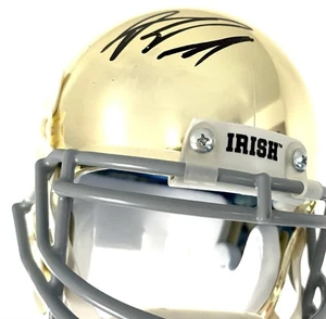 RILEY LEONARD SIGNED Gold Chrome Mini Helmet JSA COA Notre Dame Irish - Picture 1 of 8