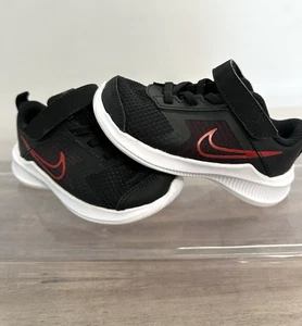 Nike Downshifter Black And Red Kids Sneaker Toddler Size 7C - Picture 1 of 6