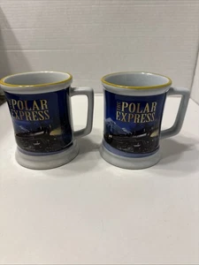 The Polar Express Believe 3D Ceramic Tankard Mug Official Warner Bros x 2 - VGC - Picture 1 of 10