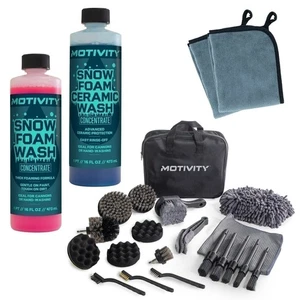 MOTIVITY Dual Foaming Car Wash Kit - 25 Piece Set - Complete Wash and Detail Set - Picture 1 of 7