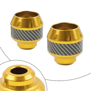 2x Universal Motorrad Gabel Sturzpads Crash Schutz Motor Kollision Schutz Gold - Bild 1 von 9