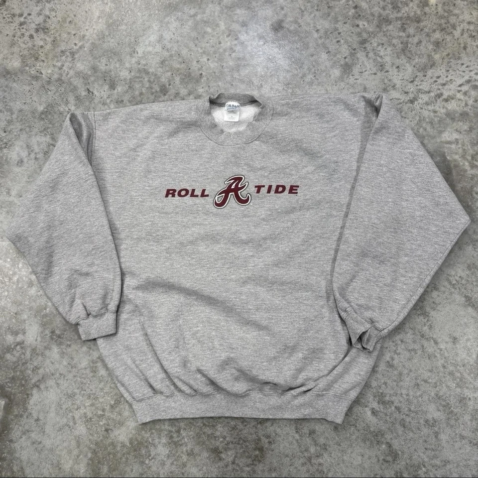 Alabama Crimson Tide Sweatshirt Mens XL Gray NCAA Football Roll Tide Crewneck - Image 1 of 4