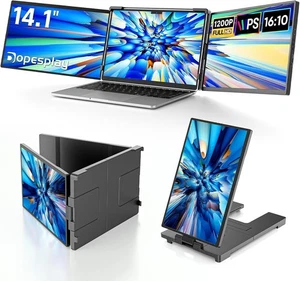 Laptop Screen Extender, 14" Triple Portable Monitor for Laptop, FHD 1200P IPS... - Picture 1 of 7