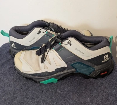 Salomon X Ultra 4 GTX Womens Size 9.5 Lunar Rock Ebony Mint Trail Sneakers - Image 1 of 4