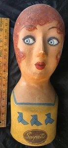 Cabeza de molinero de papel maché vintage hecha en Francia - Imagen 1 de 9