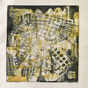 Paran G Schrey Informel Werkstatt Farbradierung Aquatinta Abstrakt 1960 signiert - Bild 1 von 4