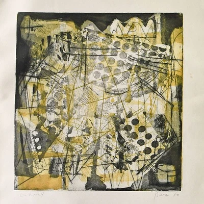 Paran G Schrey Informel Werkstatt Farbradierung Aquatinta Abstrakt 1960 signiert - Bild 1 von 4