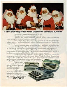 1970 ROYAL Typewriter Santa Claus Christmas Vintage Magazine Print Advertising - Picture 1 of 1