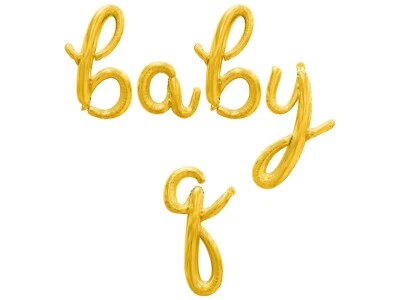 BABY Q Cursive Script Letter Balloon Banner - Baby Shower Party Decorations - Image 1 of 4