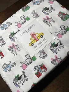 CYNTHIA ROWLEY Christmas FULL SHEET SET Dogs Puppies MICROFIBER NEW!!! CUTE - Picture 1 of 7