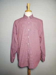 Nautica Red Micro Check Button Down Long Sleeve Shirt Men's Size 17.5 34/35. - Picture 1 of 8