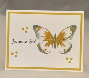 Card Set Of 4 Stampin Up "You Are So Kind" Watercolor Wings Butterfly - Picture 1 of 3