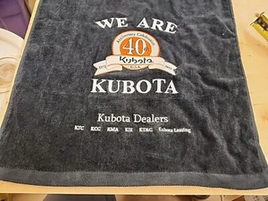Kubota Branded Golf Towel 40th Anniversary Good Condition 1972-2012 Black  - Picture 1 of 4