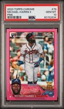 2023 Topps Chrome Baseball Pink Rookie Card Michael Harris II PSA 10