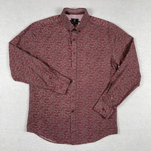 Steel & Jelly Shirt Mens Medium Red Paisley Casual Preppy London Workwear Office - Picture 1 of 14