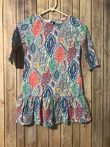 Lilly Pulitzer Girls Morgana Let Minnow Coral Print Large 8-10 - Picture 1 of 2