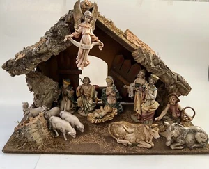 Set Of 15 Fontanini Nativity Set Figurines Depose Italy Various Pieces, + Stable - Picture 1 of 24