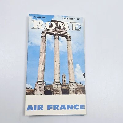 Folleto de viaje Air France Mapa de Roma años 60 publicidad Boeing Caravelle Foto 1 de 4