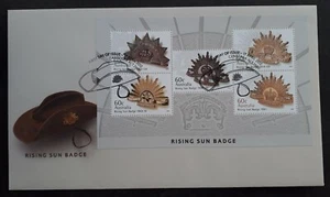2012 Australia Rising Sun Badge FDC ties 5 stamps cd Canberra ACT - Picture 1 of 2