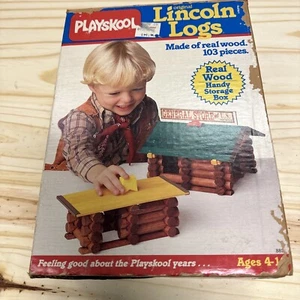 Playskool Lincoln Logs Set w box #885 Vintage Toy 1978 General Store. - Picture 1 of 4