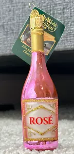 Old World Christmas Rosé Wine Glass Blown Ornament 32372 NWT W/ OWC GIFT BOX - Picture 1 of 6
