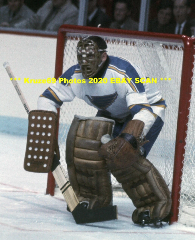 JACQUES PLANTE Defends The NET 11x14 Photo STL BLUES/CANADIENS HOF Goalie GREAT - Image 1 of 1