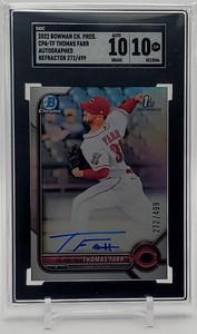 Thomas Farr 2022 1st Bowman Chrome Refractor Auto 272/499 SGC 10 Auto 10
