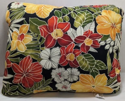Deep Seat Patio Back Cushion ALOHA BLACK Floral 28x24" Greendale Home Fashions - Image 1 of 4
