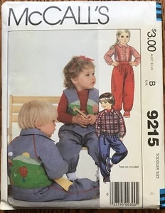 McCall's Pattern 9215 Toddlers' Jacket Vest Pants With Suspenders Sz 4 - Picture 1 of 4