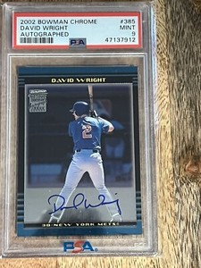 DAVID WRIGHT 2002 Bowman Chrome PSA 9 RC Auto/Autograph #385 Mets