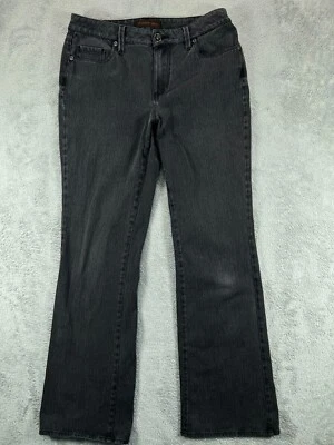 Pantalones chinos acampanados Coldwater Creek para mujer 8 grises lavado oscuro tiro medio elásticos 31x31 Foto 1 de 4