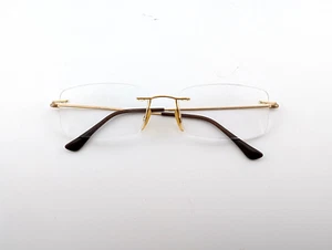 Ray Ban Eyeglasses, Frames Only, RB 8680 1129, 53-17-135, Gold, Rimless, Italy - Picture 1 of 15