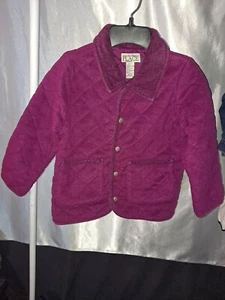 The Children's Place Girls Snap Front Fleece Barn Coat Maroon Size 6x7 - Picture 1 of 6