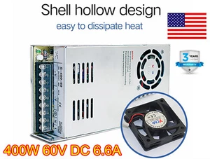 【in US】400W 60V DC Schaltnetzteil Trafo Adapter für LED Streifen/CCTV - Bild 1 von 10