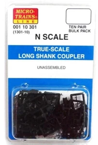 N Scale Micro Trains 110301 Unassembled True-Scale Long Shank Coupler pkg (20) - Picture 1 of 4