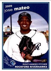2009 Rockford RiverHawks Grandstand #16 Jose Mateo Palm Beach Florida FL Card
