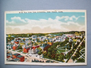 Birds Eye View Yale University, New Haven, Conn Postcard - Picture 1 of 2